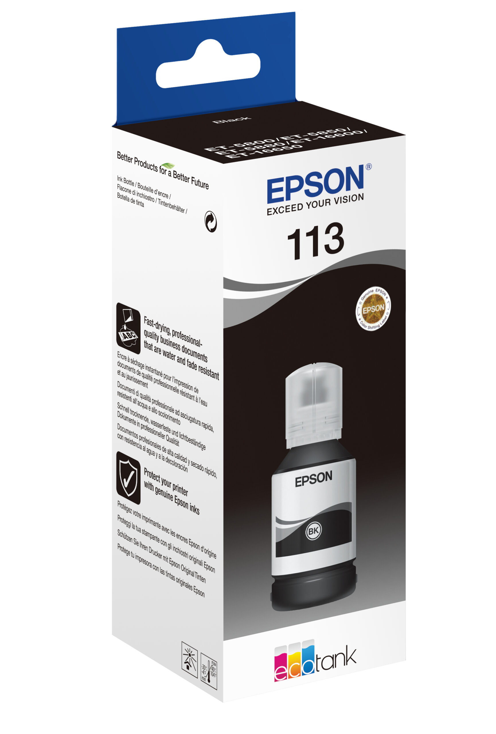 Epson C13T06B140/113 Ink bottle black, 7.500 pages 127ml for Epson ET-M 16600/5150/5800