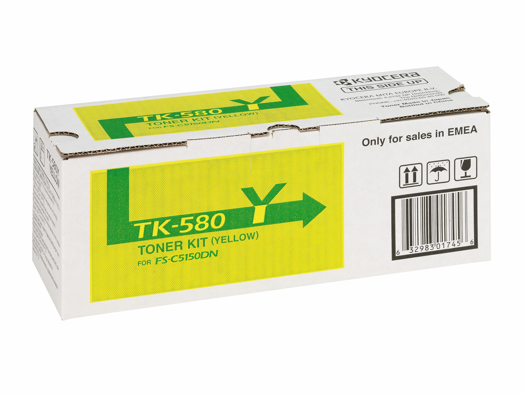 7817146_7109 Kyocera 1T02KTANL0/TK-580Y Toner yellow, 2.800 pages ISO/IEC 19798 for Kyocera FS-C 5150