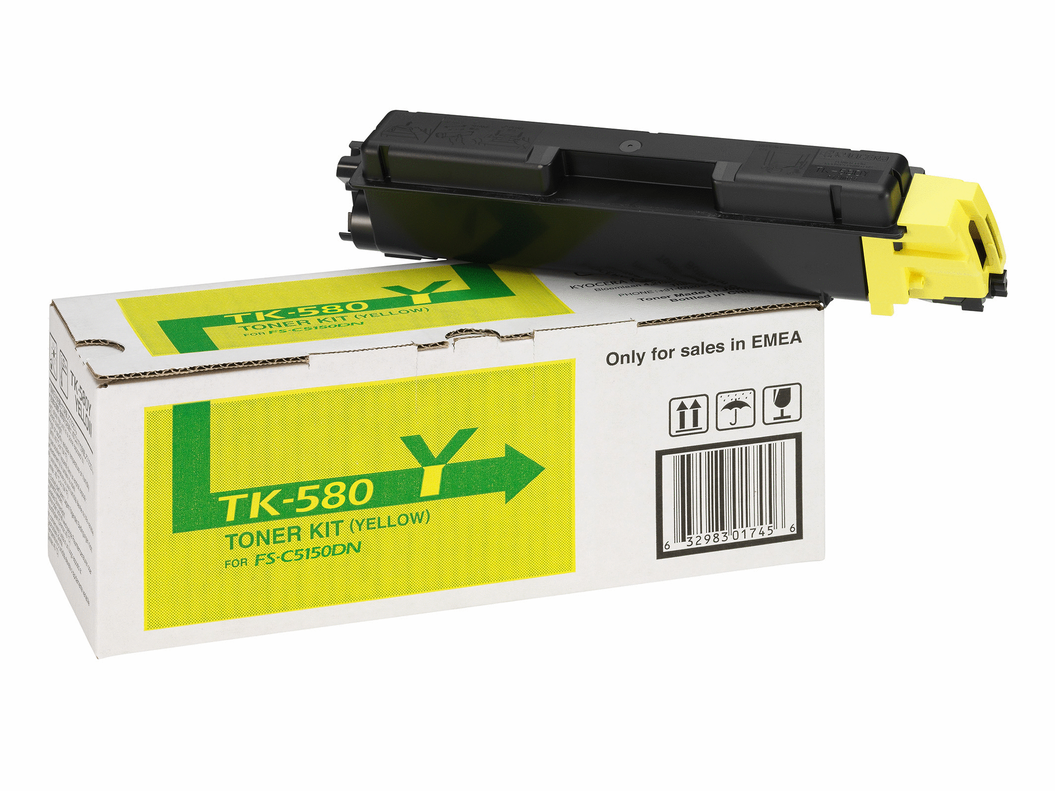7817146_9792 Kyocera 1T02KTANL0/TK-580Y Toner yellow, 2.800 pages ISO/IEC 19798 for Kyocera FS-C 5150