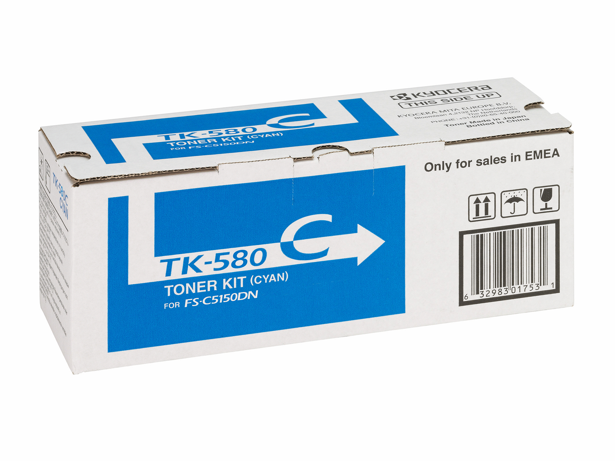 7817148_1786 Kyocera 1T02KTCNL0/TK-580C Toner cyan, 2.800 pages ISO/IEC 19798 for Kyocera FS-C 5150