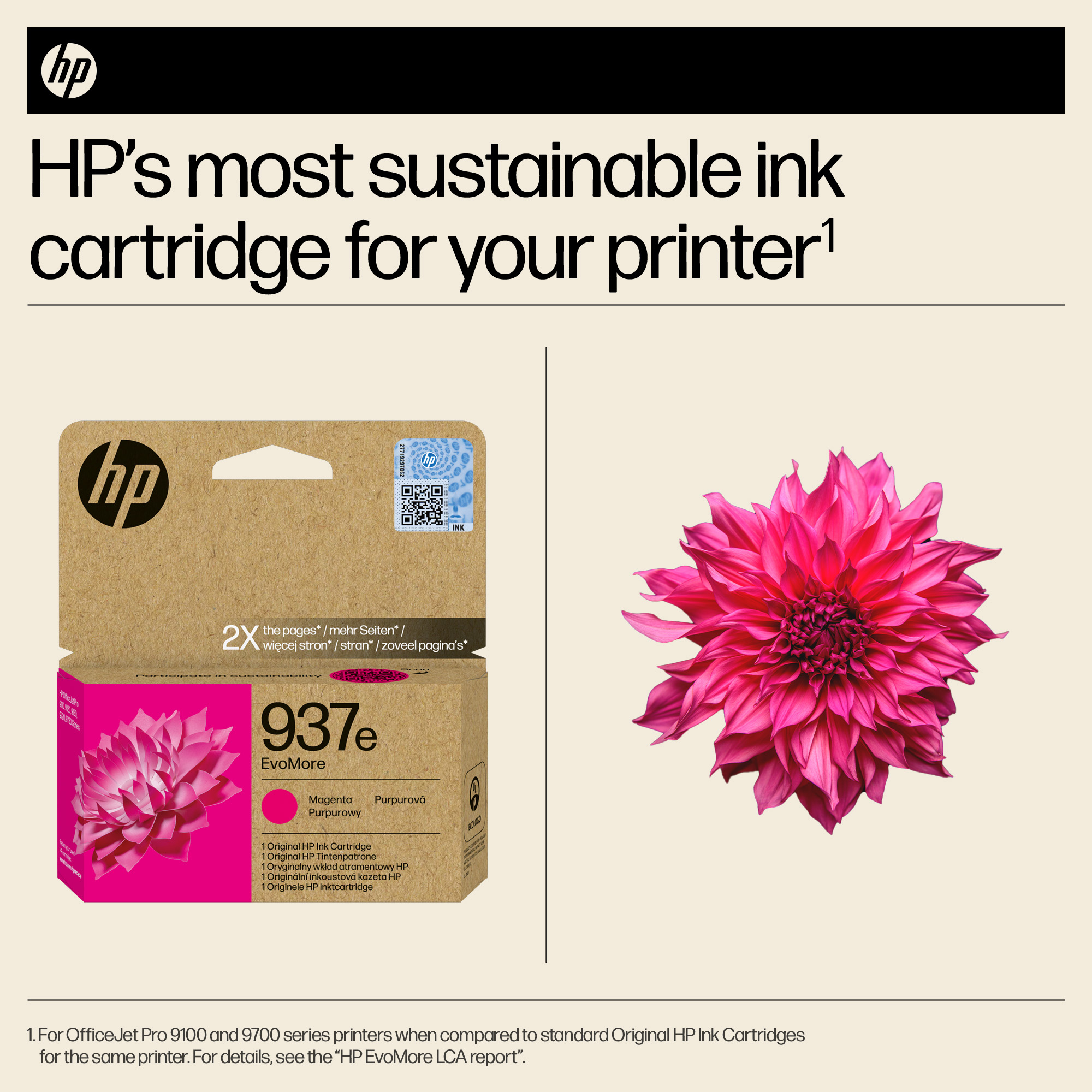 HP 4S6W7NE/937E Printhead cartridge magenta Evomore, 1.650 pages ISO/IEC 19752 for HP OJ Pro 9100/e