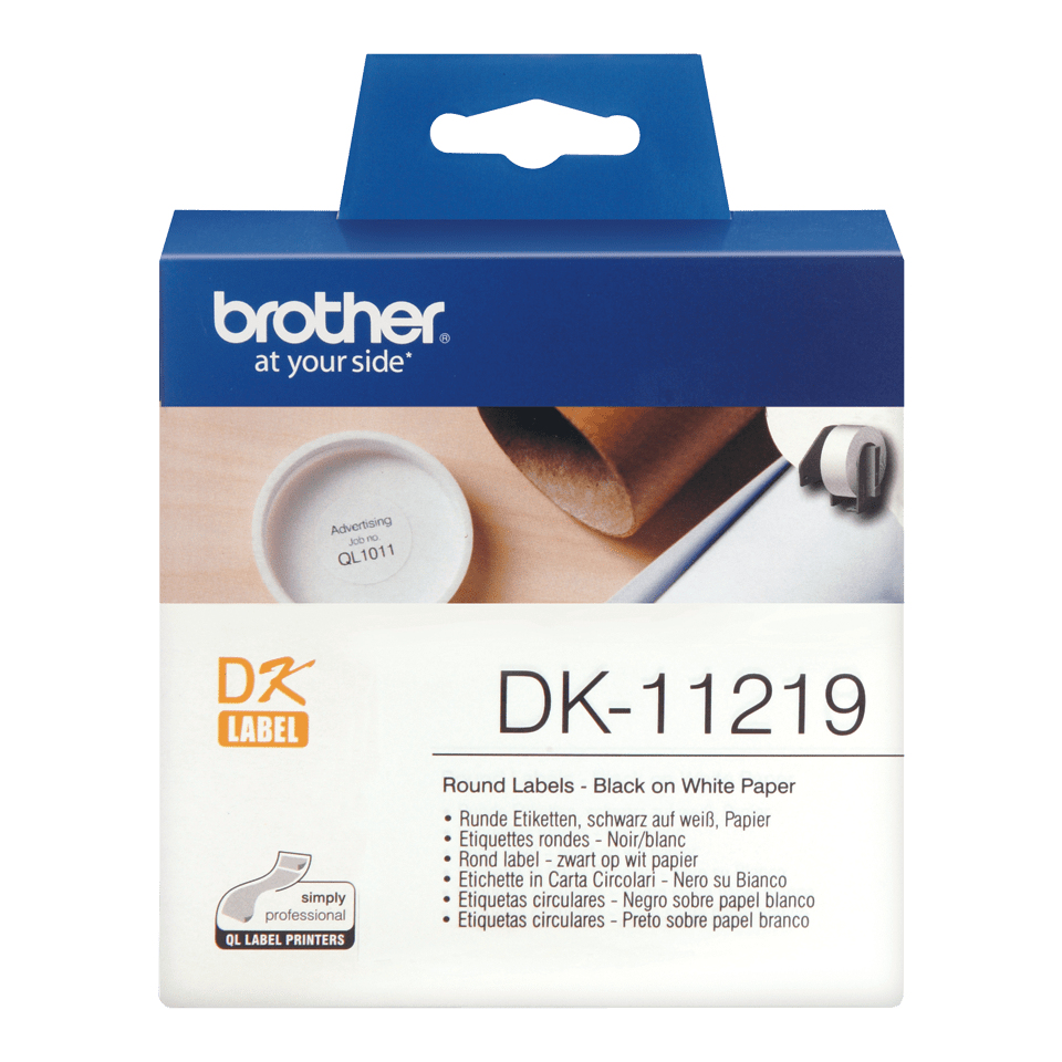 78a8e92047baf8c32bb8b72e0fae59388305261d Brother DK-11219 DirectLabel Etikettes round 12mm 1200 for Brother P-Touch QL/700/800/QL 12-102mm/QL 12-103.6mm