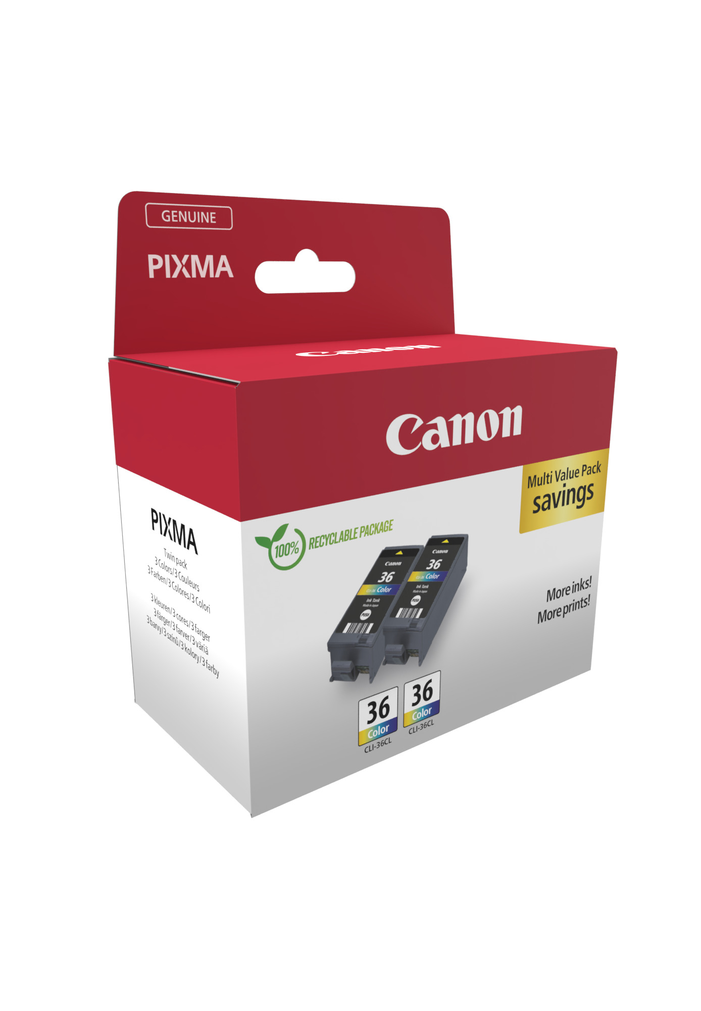 78d84807a63830d7075c4c304fa7f443 Canon 1511B025/CLI-36 Ink cartridge color twin pack, 2x249 pages 12ml Pack=2 for Canon Pixma IP 100/Mini 260