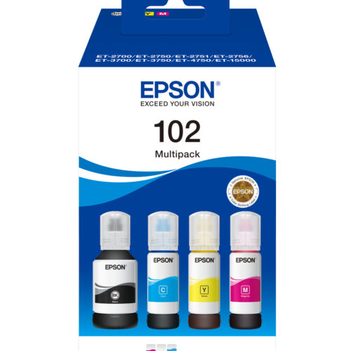 Epson C13T03R640/102 Ink bottle multi pack Bk,C,M,Y 127ml + 3x70ml Pack=4 for Epson ET-3700