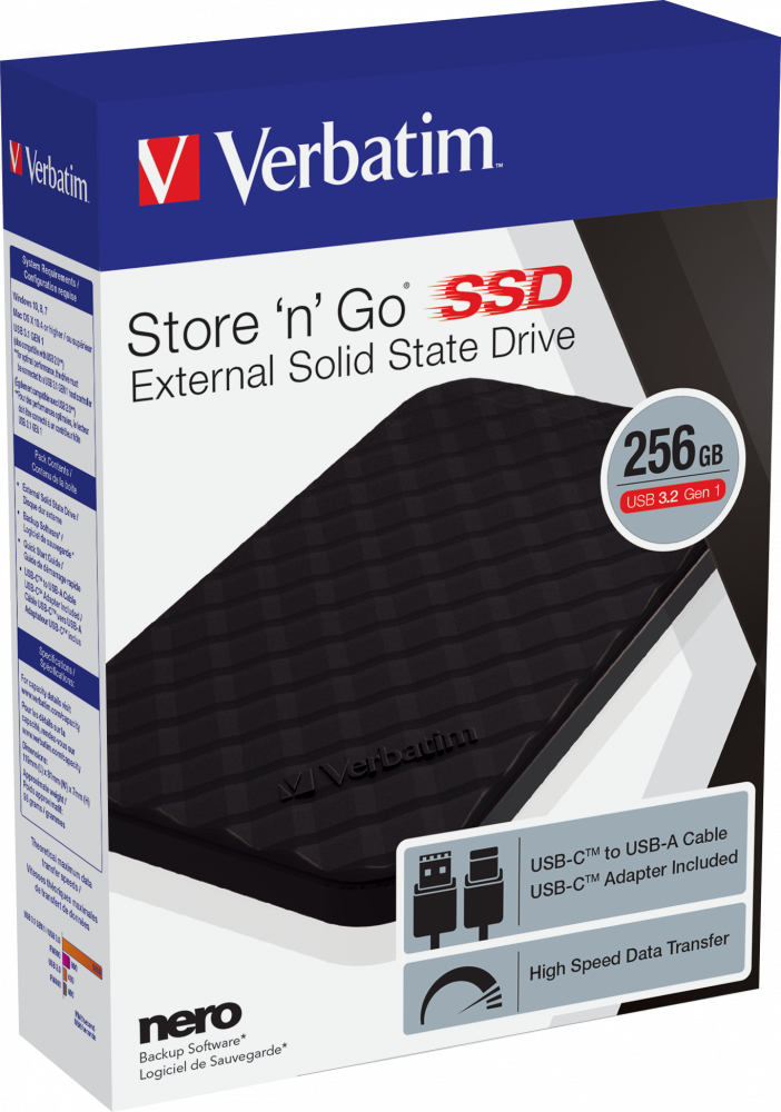 Verbatim Store ´n´ Go Portable SSD USB 3.2 GEN 1 256GB