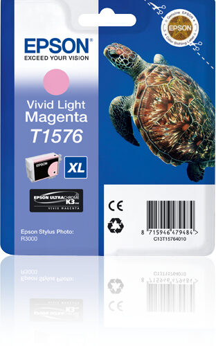 Epson C13T15764010/T1576 Ink cartridge light magenta, 2.300 pages 25.9ml for Epson Stylus Photo R 3000