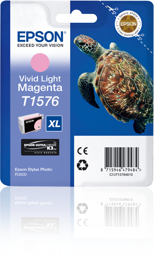 Epson C13T15764010/T1576 Ink cartridge light magenta, 2.300 pages 25.9ml for Epson Stylus Photo R 3000