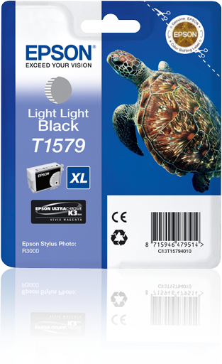 Epson C13T15794010/T1579 Ink cartridge light light black, 23.000 pages 25.9ml for Epson Stylus Photo R 3000
