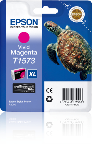 Epson C13T15734010/T1573 Ink cartridge magenta, 2.300 pages 25.9ml for Epson Stylus Photo R 3000