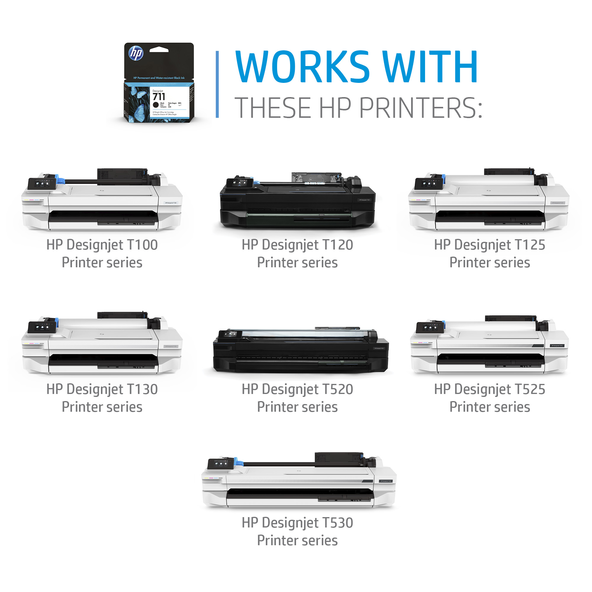 HP CZ133A/711 Ink cartridge black 80ml for HP DesignJet T 520