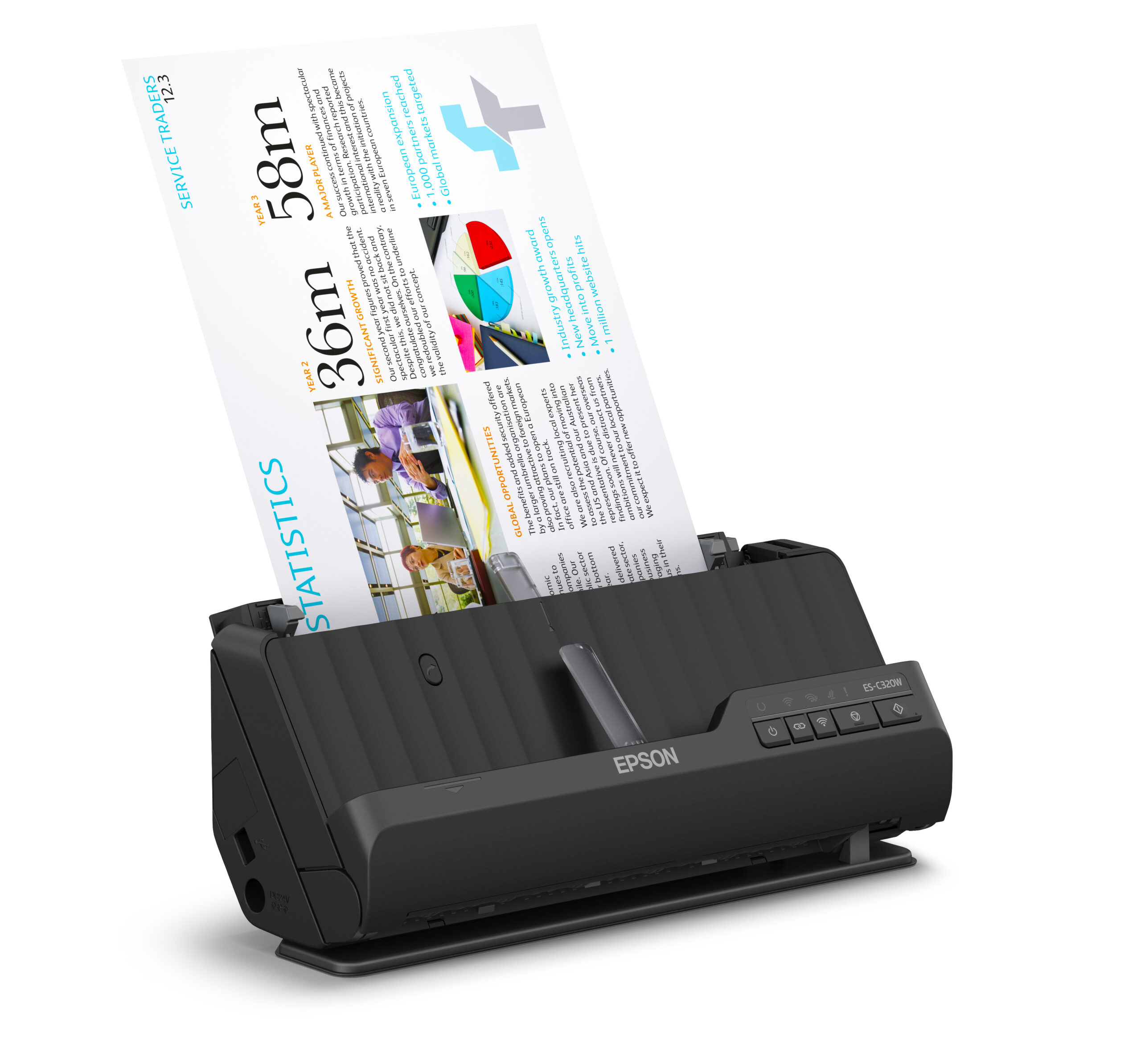 7a723dea1329191519416d946c590263 Epson ES-C320W ADF + Sheet-fed scanner 600 x 600 DPI A4 Black