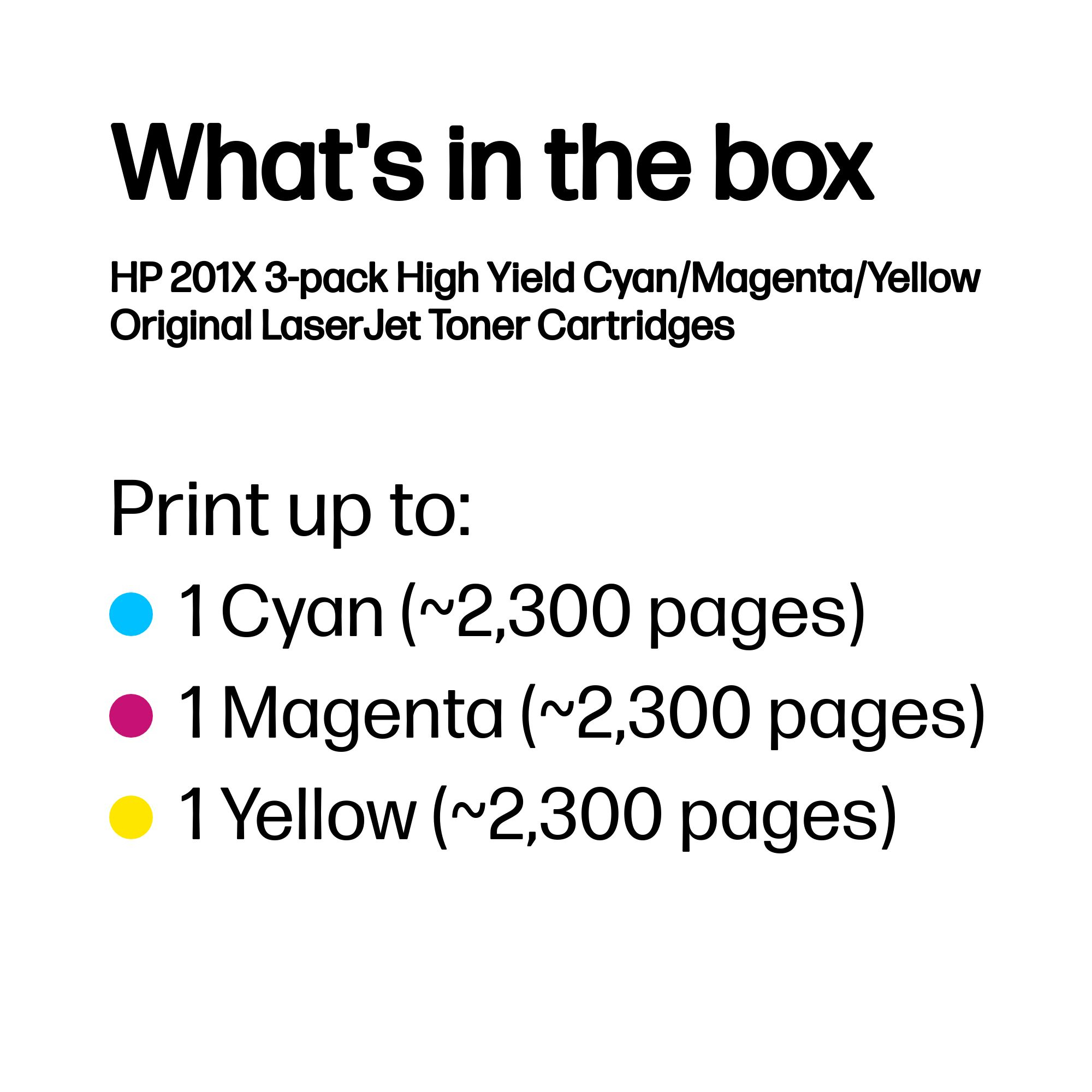 HP CF253XM/201X Toner cartridge MultiPack C,M,Y, 3x2.300 pages ISO/IEC 19752 Pack=3 for HP Pro M 252