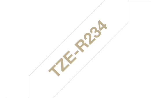 Brother TZE-R234 DirectLabel gold on white non adhesive textil 12mm x 4m for Brother P-Touch TZ 3.5-18mm/6-12mm/6-18mm/6-24mm/6-36mm