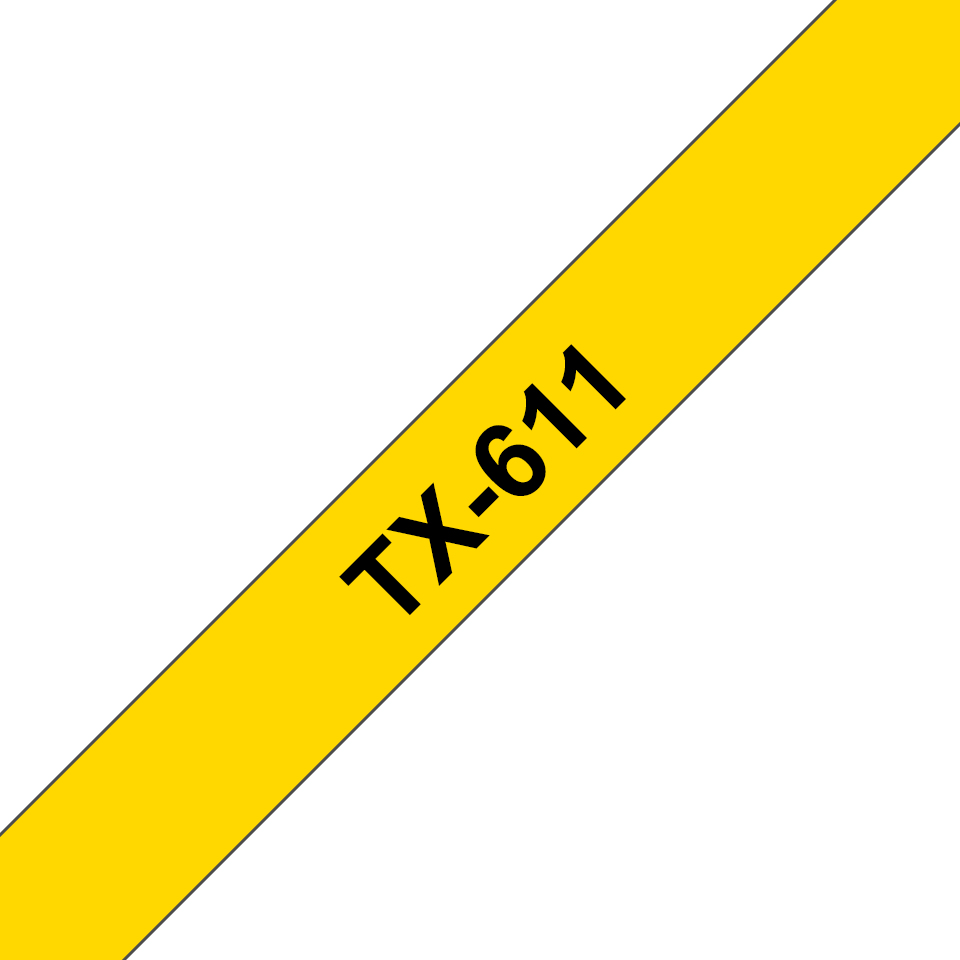 Brother TX-611 DirectLabel black on yellow 6mm x 15m for Brother P-Touch TX 6-24mm