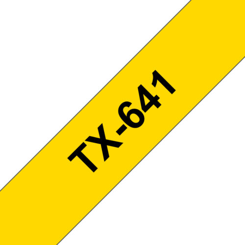 Brother TX-641 DirectLabel black on yellow 18mm x 15m for Brother P-Touch TX 6-24mm