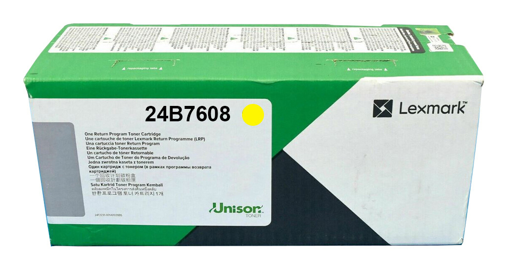 Lexmark 24B7608 Toner yellow return program, 12.000 pages ISO/IEC 19752 for Lexmark XC 8355