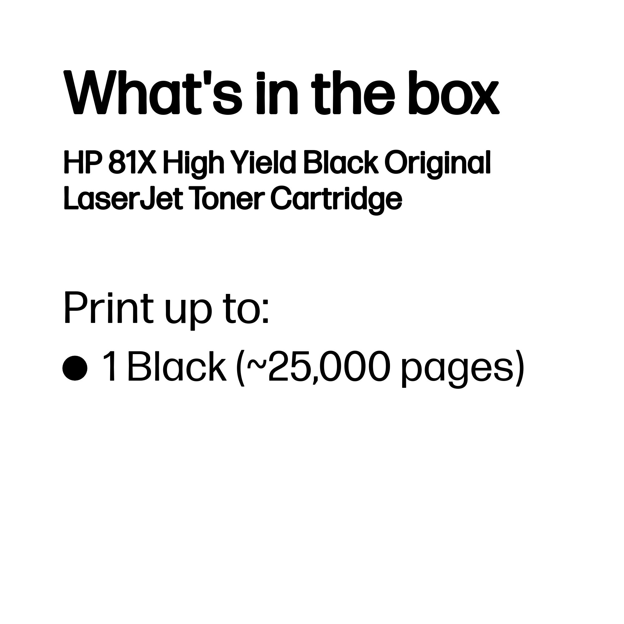 HP CF281X/81X Toner cartridge black high-capacity, 25.000 pages ISO/IEC 19752 for HP LaserJet M 606/630