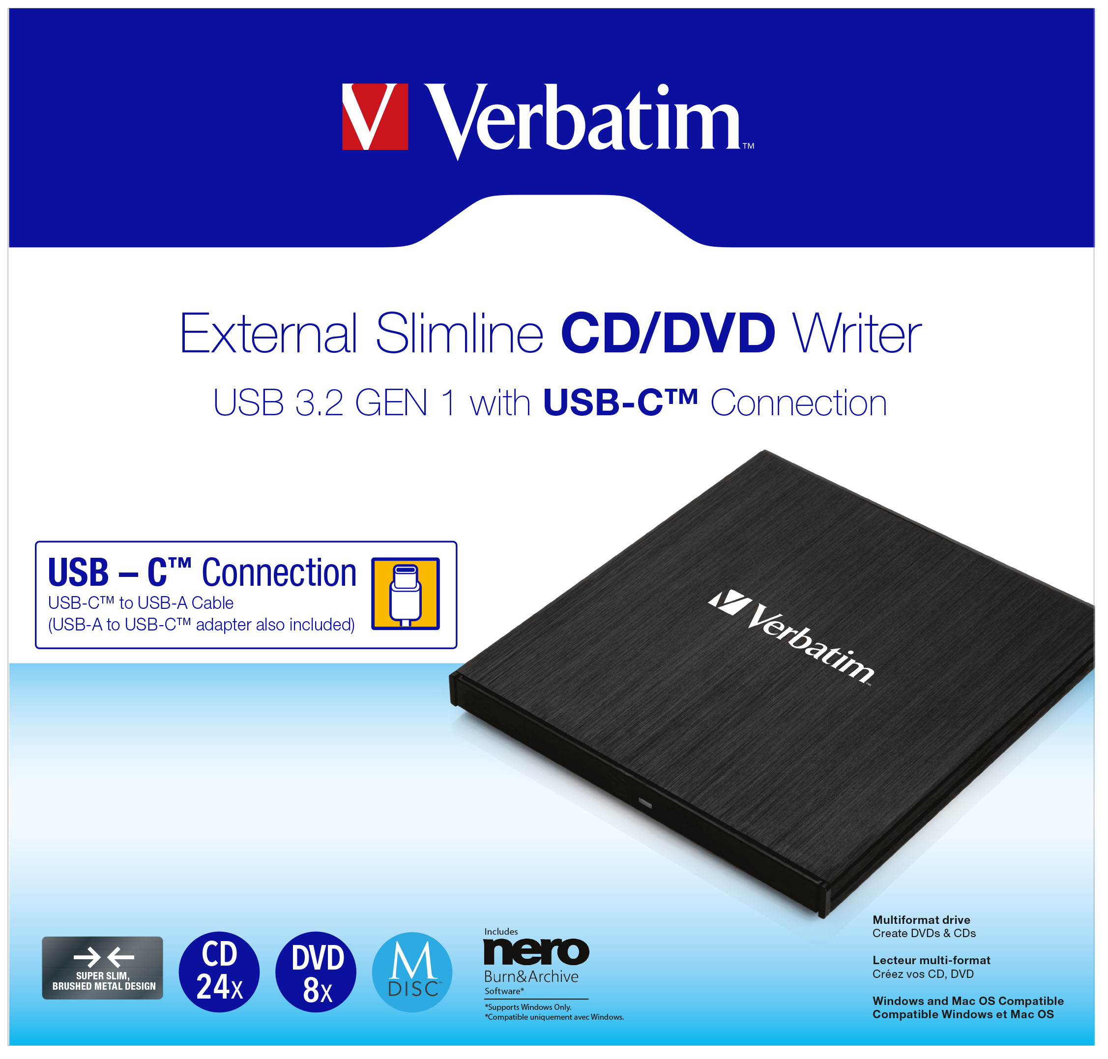 80171296_4148847274 Verbatim 43886 optical disc drive DVD±RW Black