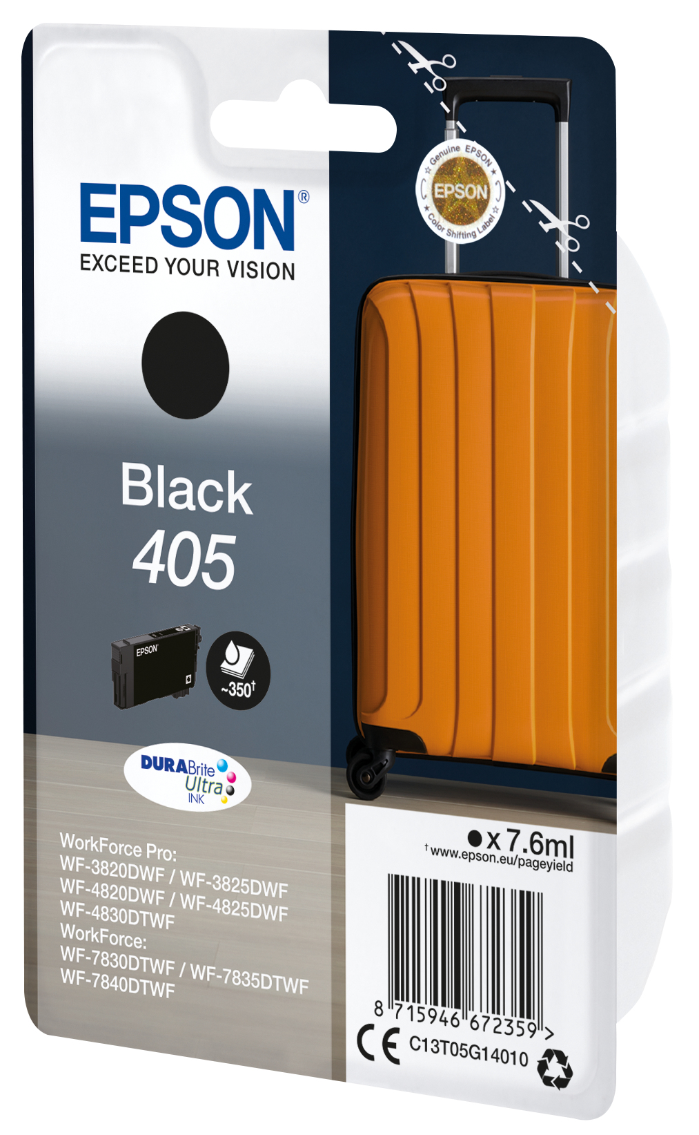 80490309_3282312675 Epson C13T05G14010/405 Ink cartridge black, 350 pages 7.6ml for Epson WF-3820/7830