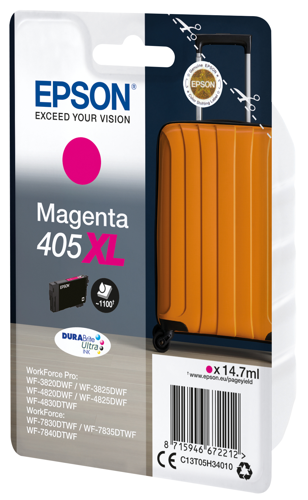 80490328_8602468317 Epson C13T05H34010/405XL Ink cartridge magenta high-capacity, 1.100 pages 14.7ml for Epson WF-3820/7830