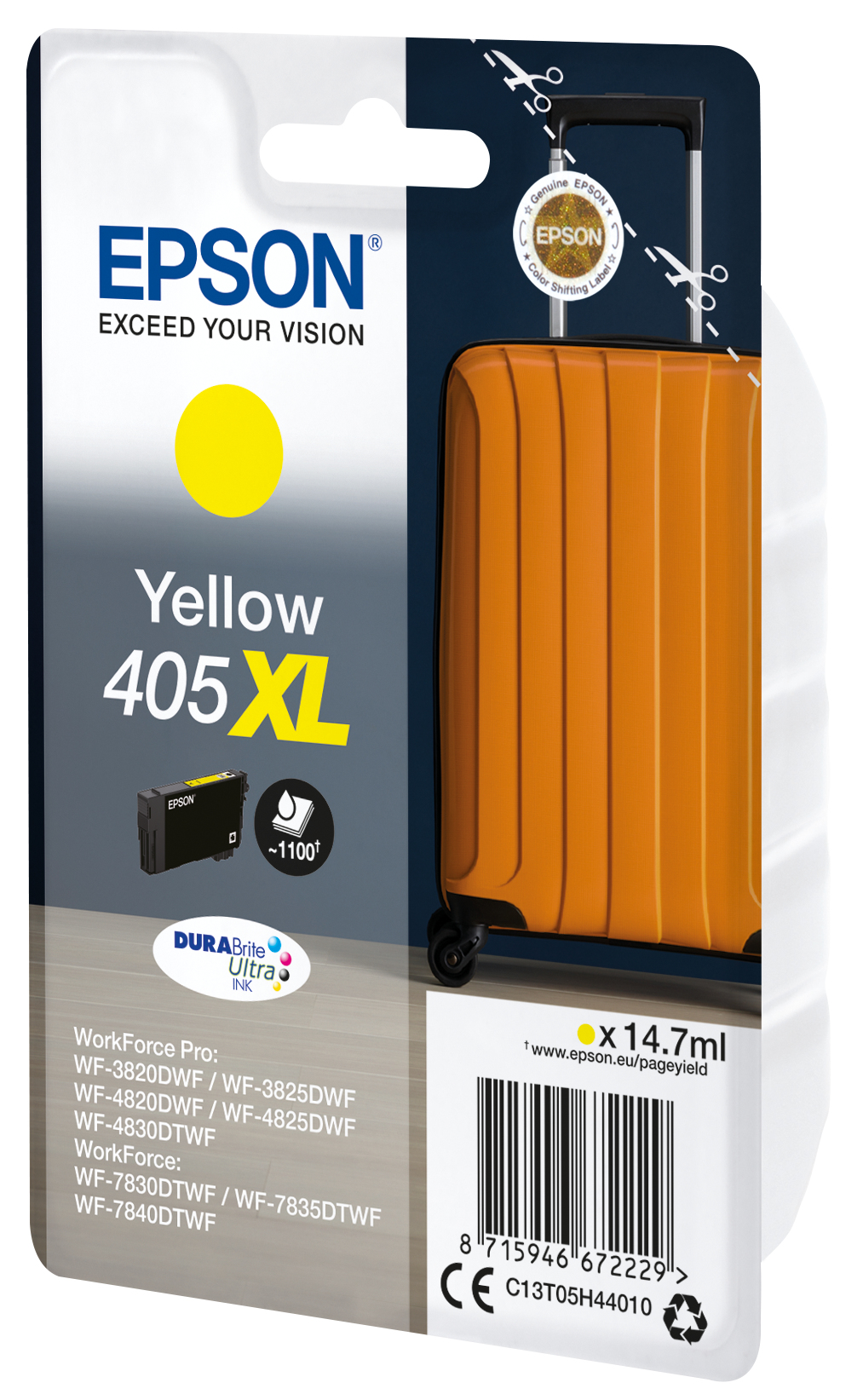 80490330_2253226538 Epson C13T05H44010/405XL Ink cartridge yellow high-capacity, 1.100 pages 14.7ml for Epson WF-3820/7830