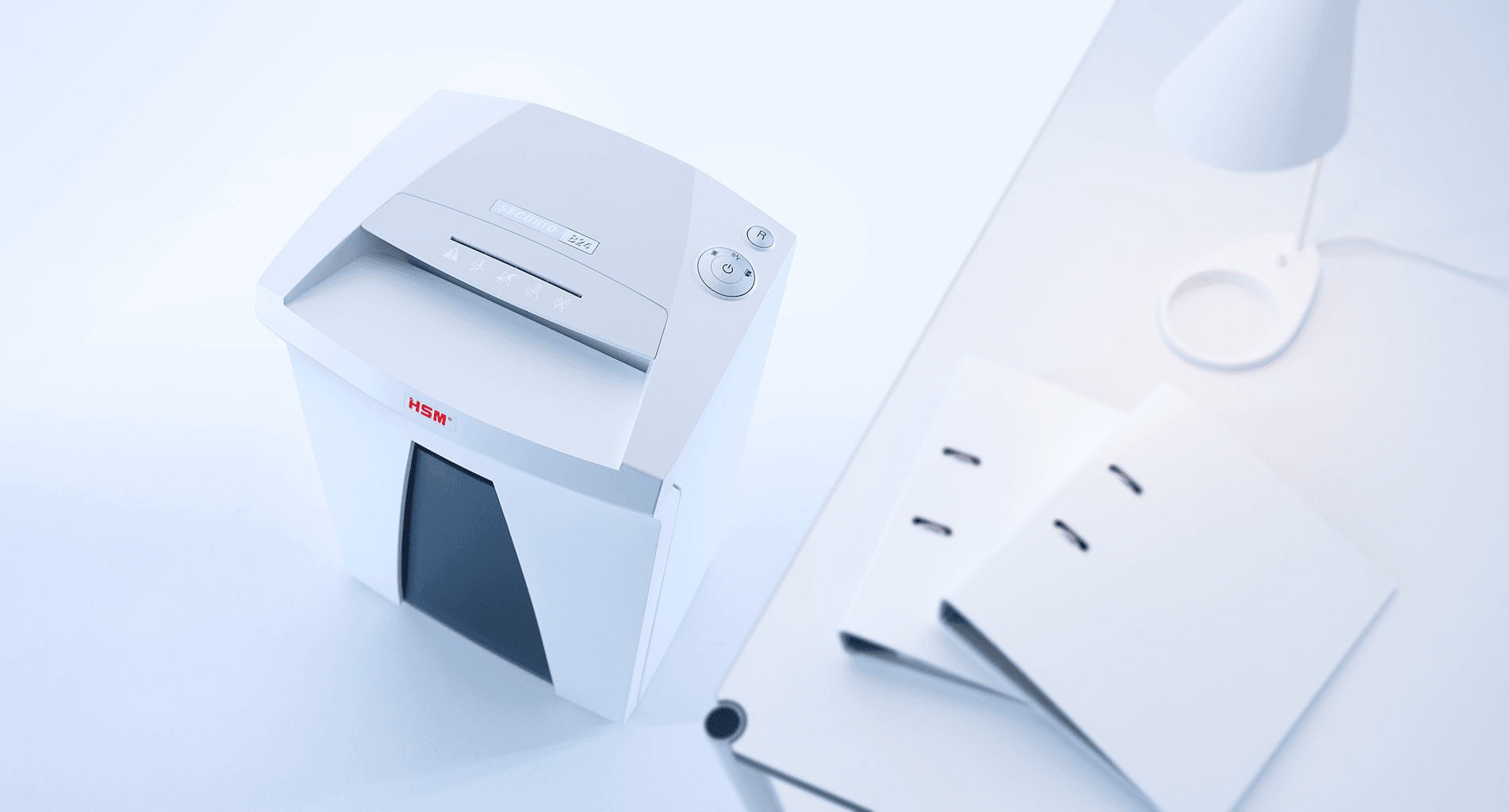 HSM Securio B24 paper shredder Particle-cut shredding 56 dB 24 cm White