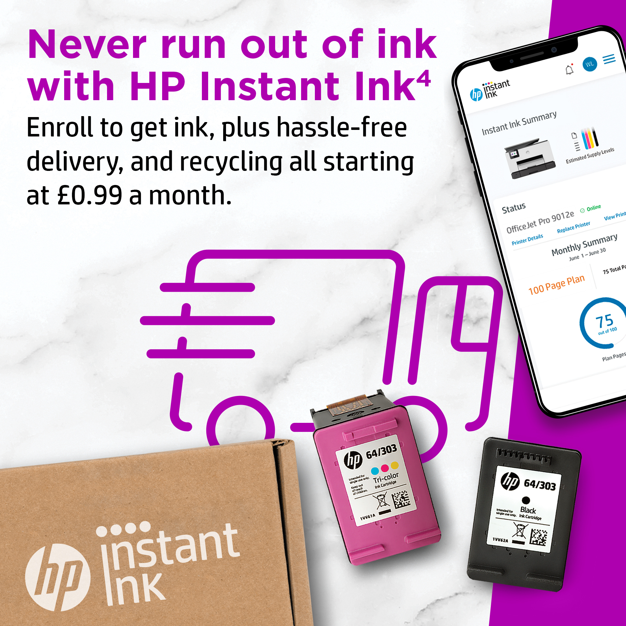 HP OfficeJet Pro 9012e Multifunction InkJet (22A55B)