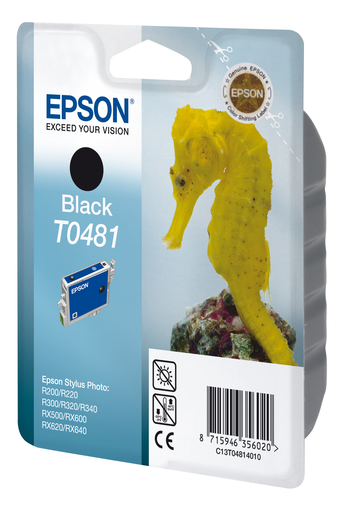 Epson C13T04814010/T0481 Ink cartridge black, 450 pages ISO/IEC 24711 13ml for Epson Stylus Photo R 300