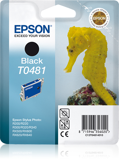 Epson C13T04814010/T0481 Ink cartridge black, 450 pages ISO/IEC 24711 13ml for Epson Stylus Photo R 300