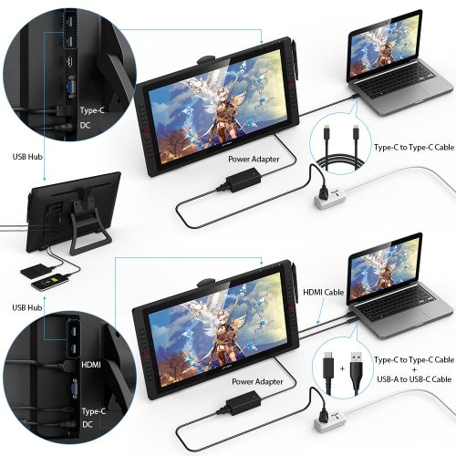 XPPen Artist 22R PRO graphic tablet Black 5080 lpi 476.064 x 267.786 mm USB