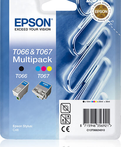 874391_9451435328 Epson C13T06624010/T066+T067 Ink cartridge multi pack black + color 10ml + 25ml Pack=2 for Epson Stylus C 48