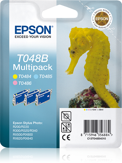 Epson C13T048B4010/T048B Ink cartridge multi pack Light cyan, Light magenta, yellow, 3x430 pages 13ml Pack=3 for Epson Stylus Photo R 300