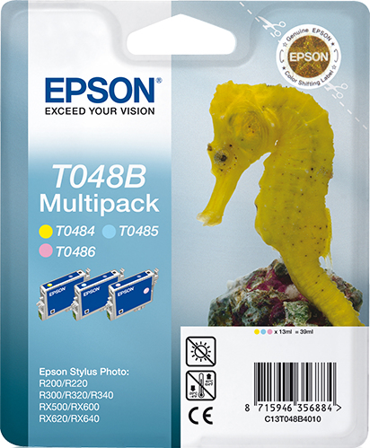 Epson C13T048B4010/T048B Ink cartridge multi pack Light cyan, Light magenta, yellow, 3x430 pages 13ml Pack=3 for Epson Stylus Photo R 300