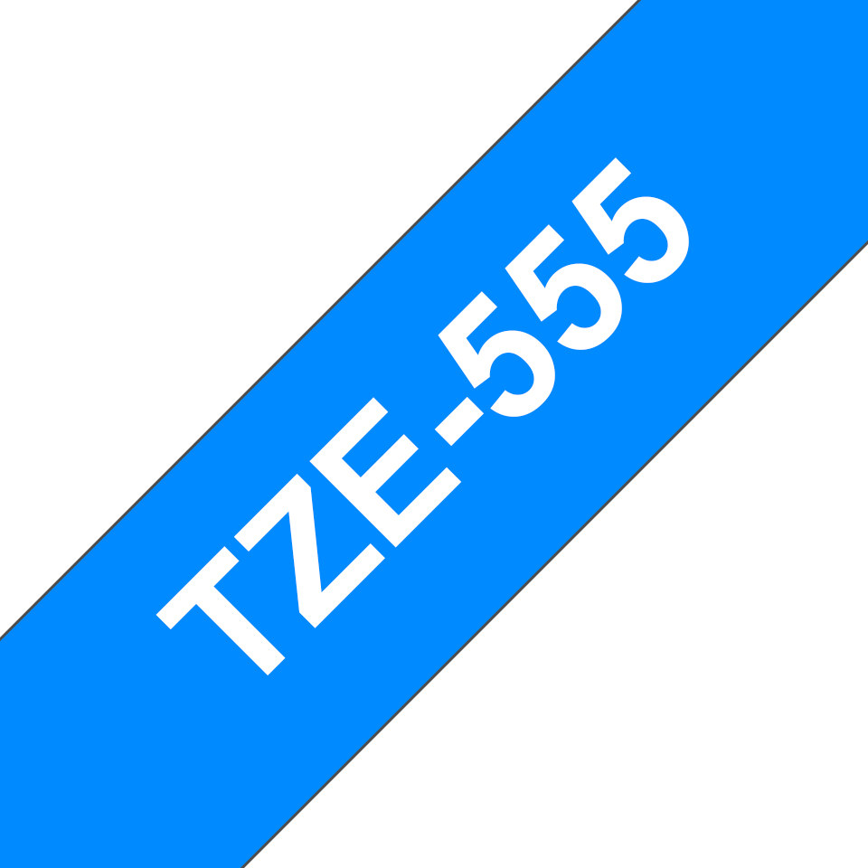 88ce2e5b7ddffab5a1ebf125af4250b56c8b5716 Brother TZE-555 DirectLabel white on blue Laminat 24mm x 8m for Brother P-Touch TZ 3.5-24mm/HSE/36mm/6-24mm/6-36mm