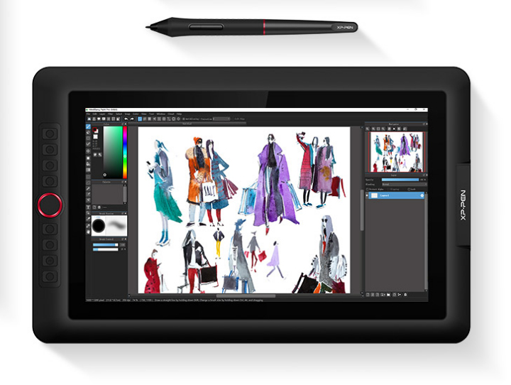 XPPen ARTIST 15.6 PRO graphic tablet Black, Red 5080 lpi 344.16 x 193.59 mm USB
