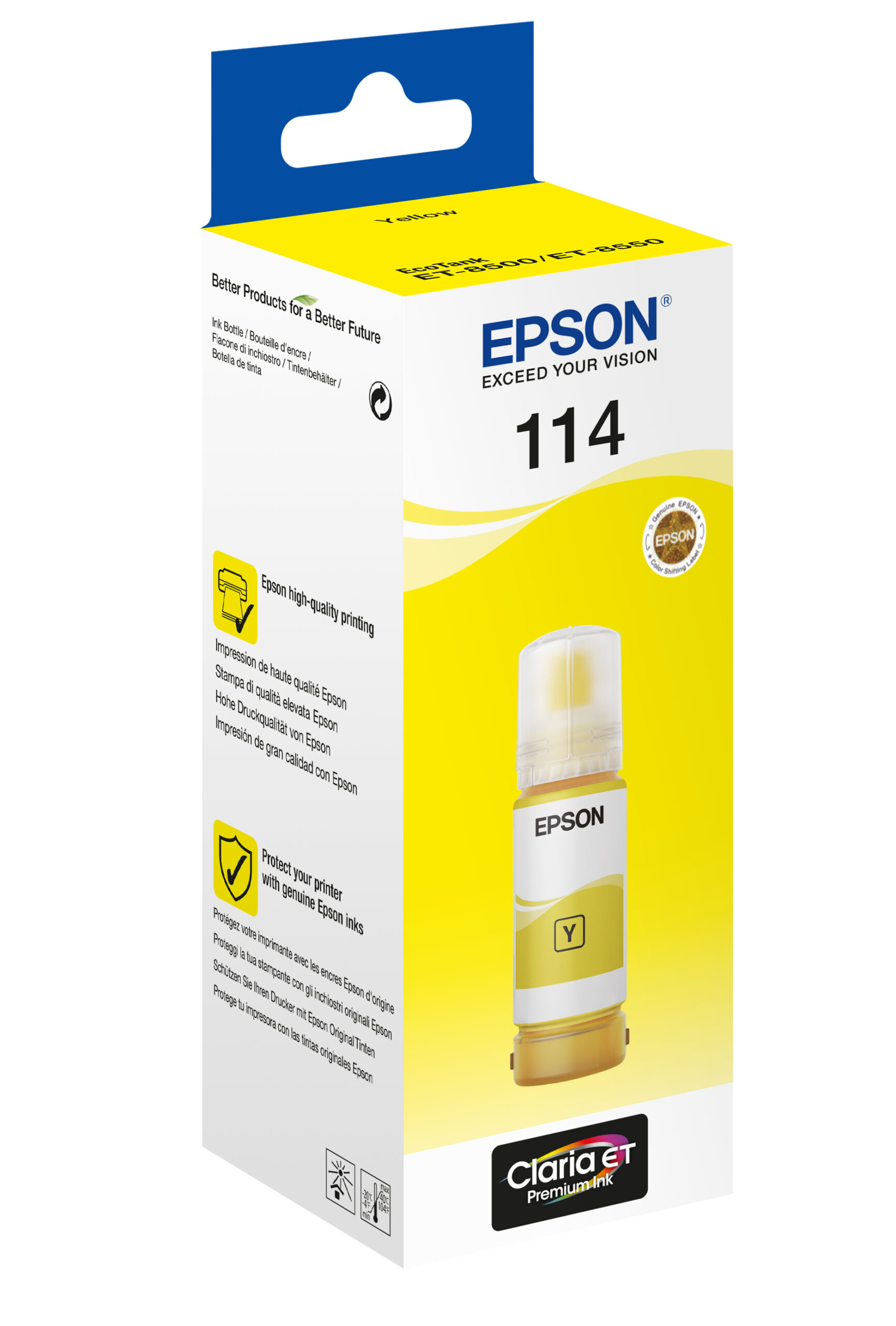 Epson C13T07B440/114 Ink bottle yellow, 6.700 pages 2300 Photos 70ml for Epson ET-8500