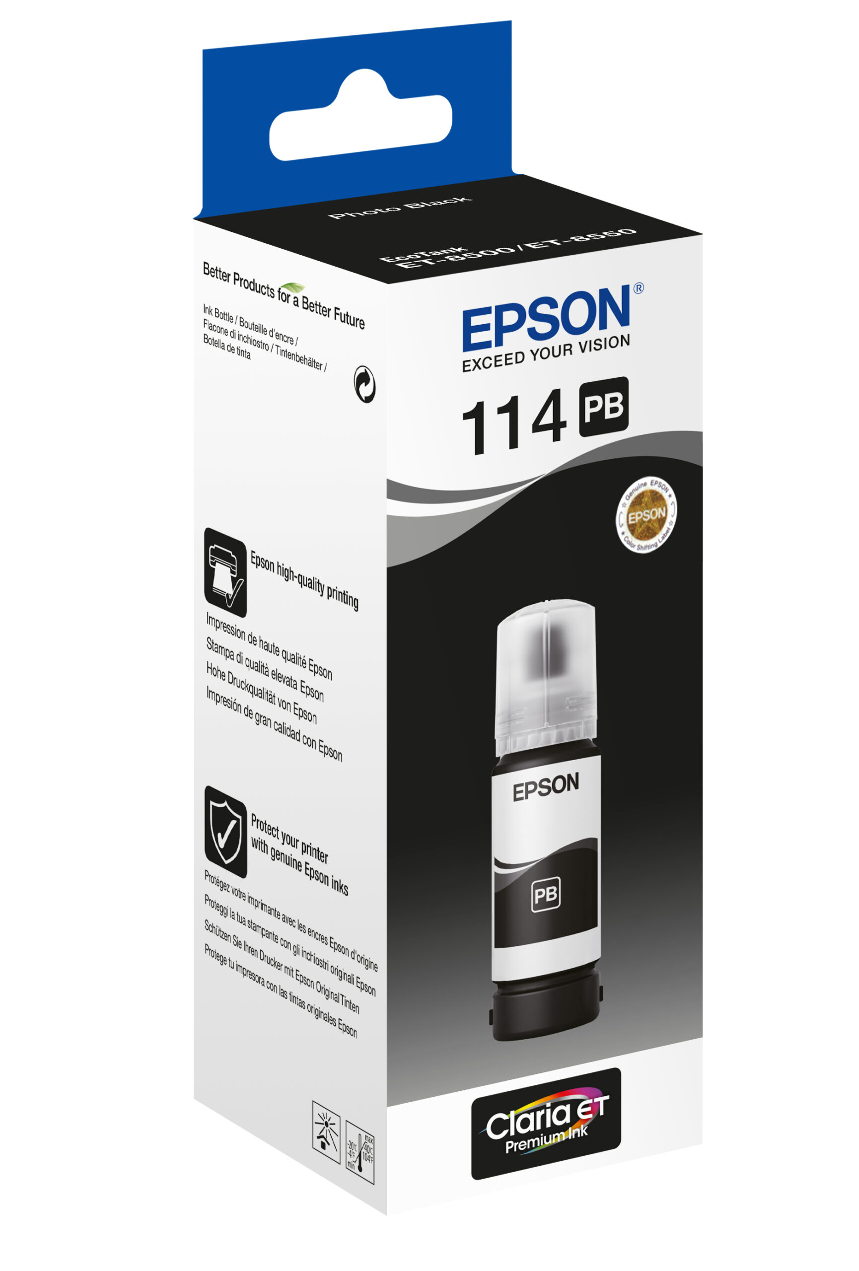 Epson C13T07B140/114 Ink bottle foto black, 6.700 pages 2300 Photos 70ml for Epson ET-8500