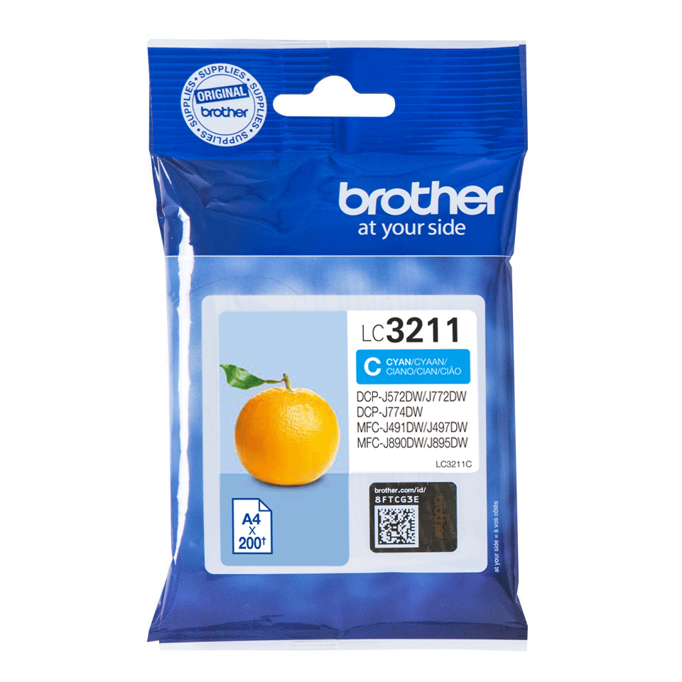 89fe5bf7f806b9b560c49bacbb69c6475e016330 Brother LC-3211C Ink cartridge cyan, 200 pages ISO/IEC 19752 for Brother DCP-J 772