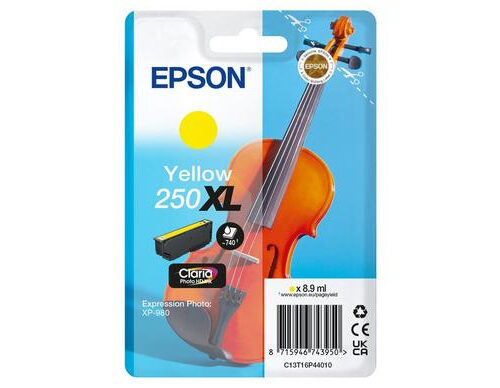 Epson C13T16P44010/250XL Ink cartridge yellow high-capacity, 740 pages 8.9ml for Epson Expression Photo XP-980