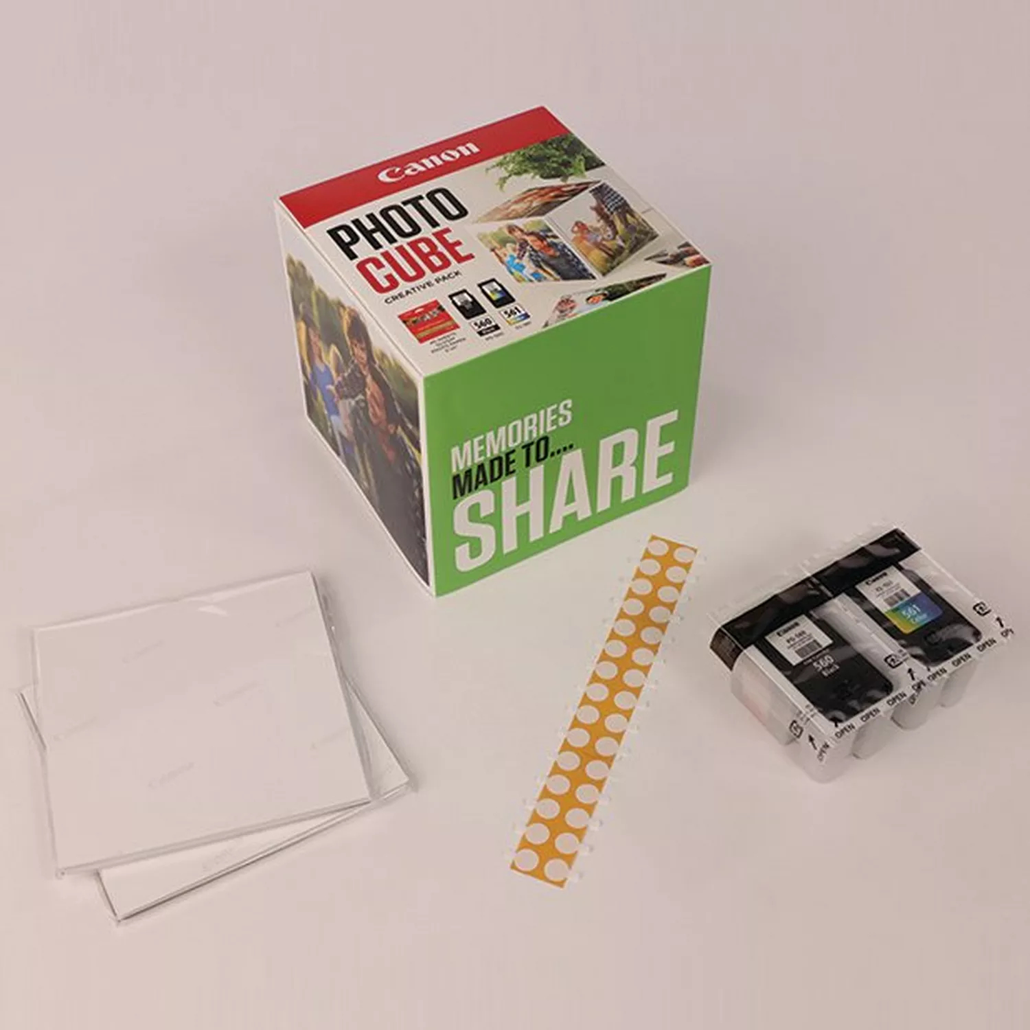 Canon 3713C014/PG-560+CL-561 Printhead cartridge multi pack black + color Cube white green +PP201 40 sheet 13x13cm 7,5ml + 8,3ml Pack=2 for Canon Pixma TS 5350