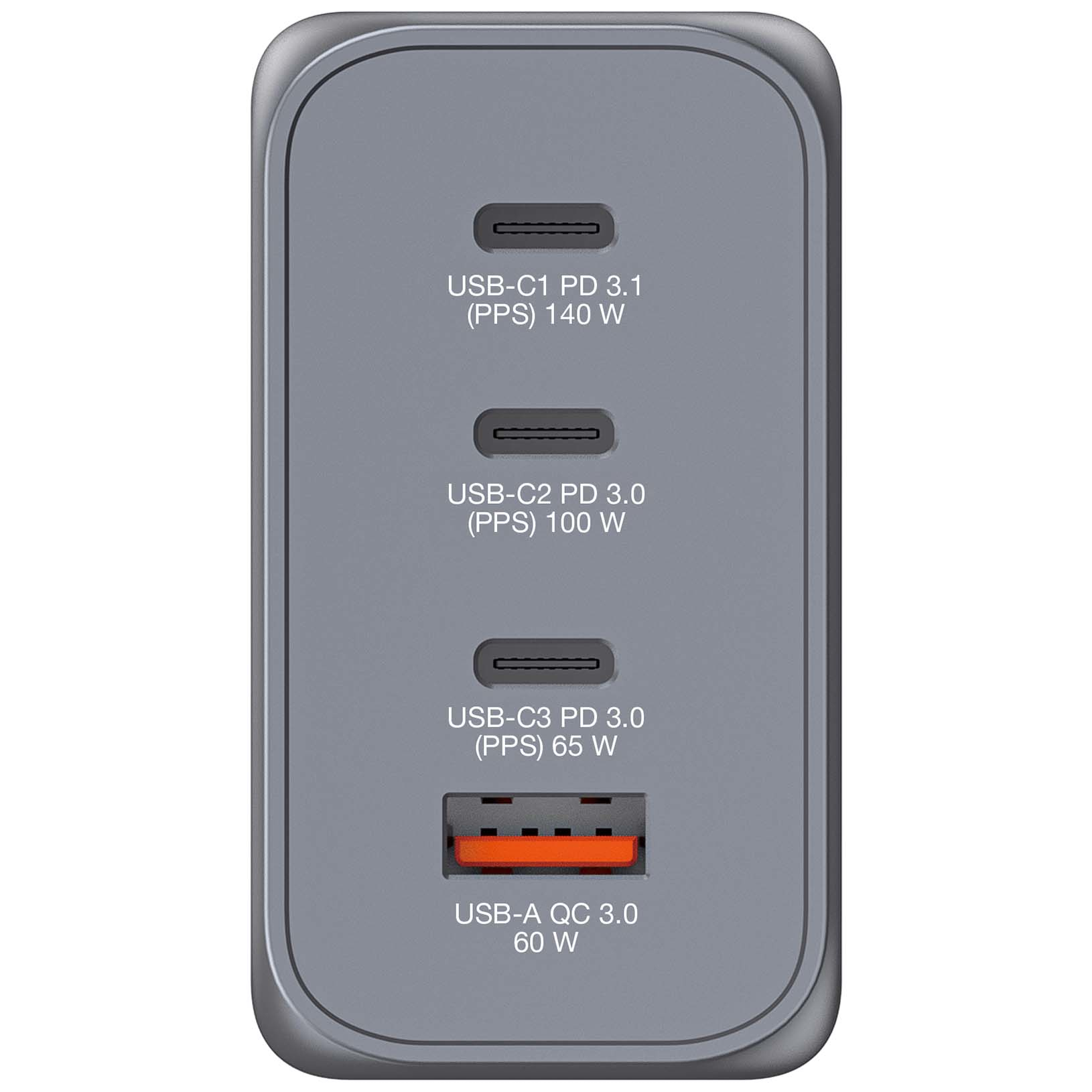 910a73635ce1ce8a4a8fee3f5a04fa48 Verbatim GNC-240 GaN Charger 240W with 1 x USB-C 140W /1 x USB-C 100W / 1 x USB-C 65W / 1 x USB-A QC 3.0 (EU/UK/US)