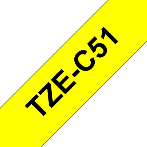 Brother TZE-C51 DirectLabel black on yellow Laminat 24mm x 5m for Brother P-Touch TZ 3.5-24mm/HSE/36mm/6-24mm/6-36mm
