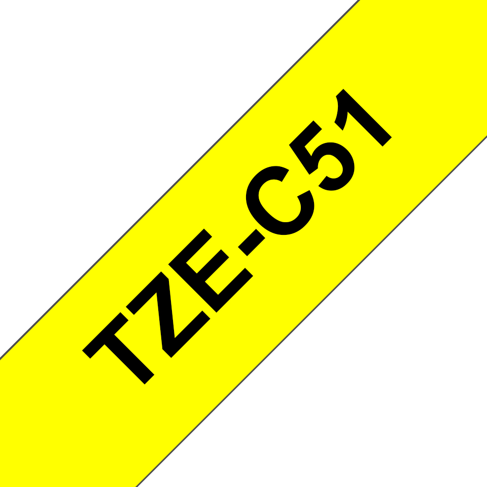 91b19e48abb8d1fbe91a75d6d9eef4b2b12768eb Brother TZE-C51 DirectLabel black on yellow Laminat 24mm x 5m for Brother P-Touch TZ 3.5-24mm/HSE/36mm/6-24mm/6-36mm