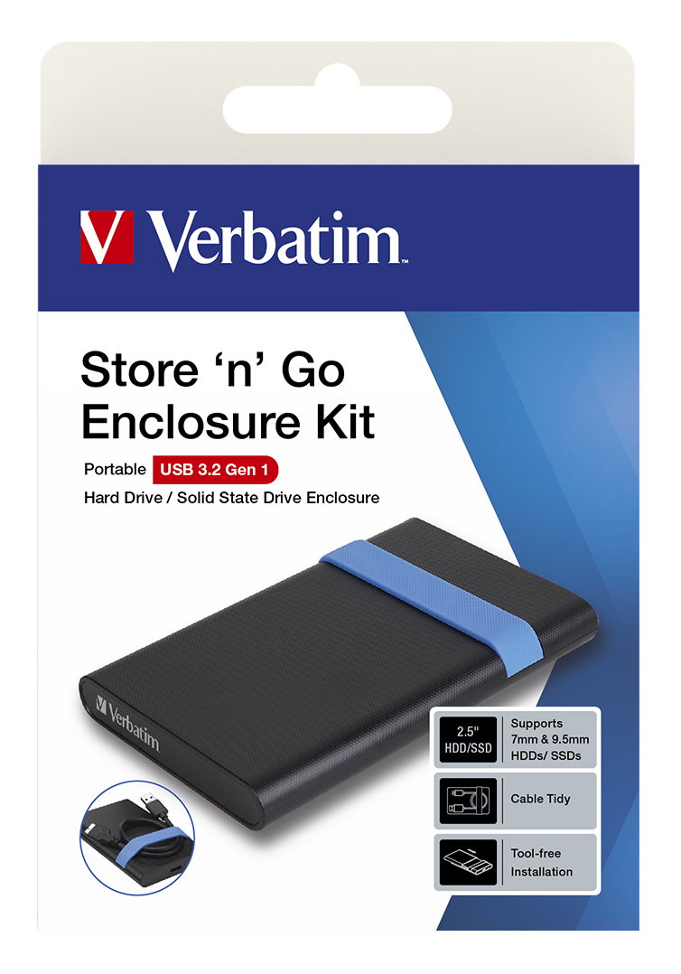 Verbatim Store´N´Go Enclosure Kit HDD/SSD enclosure Black, Blue 2.5"