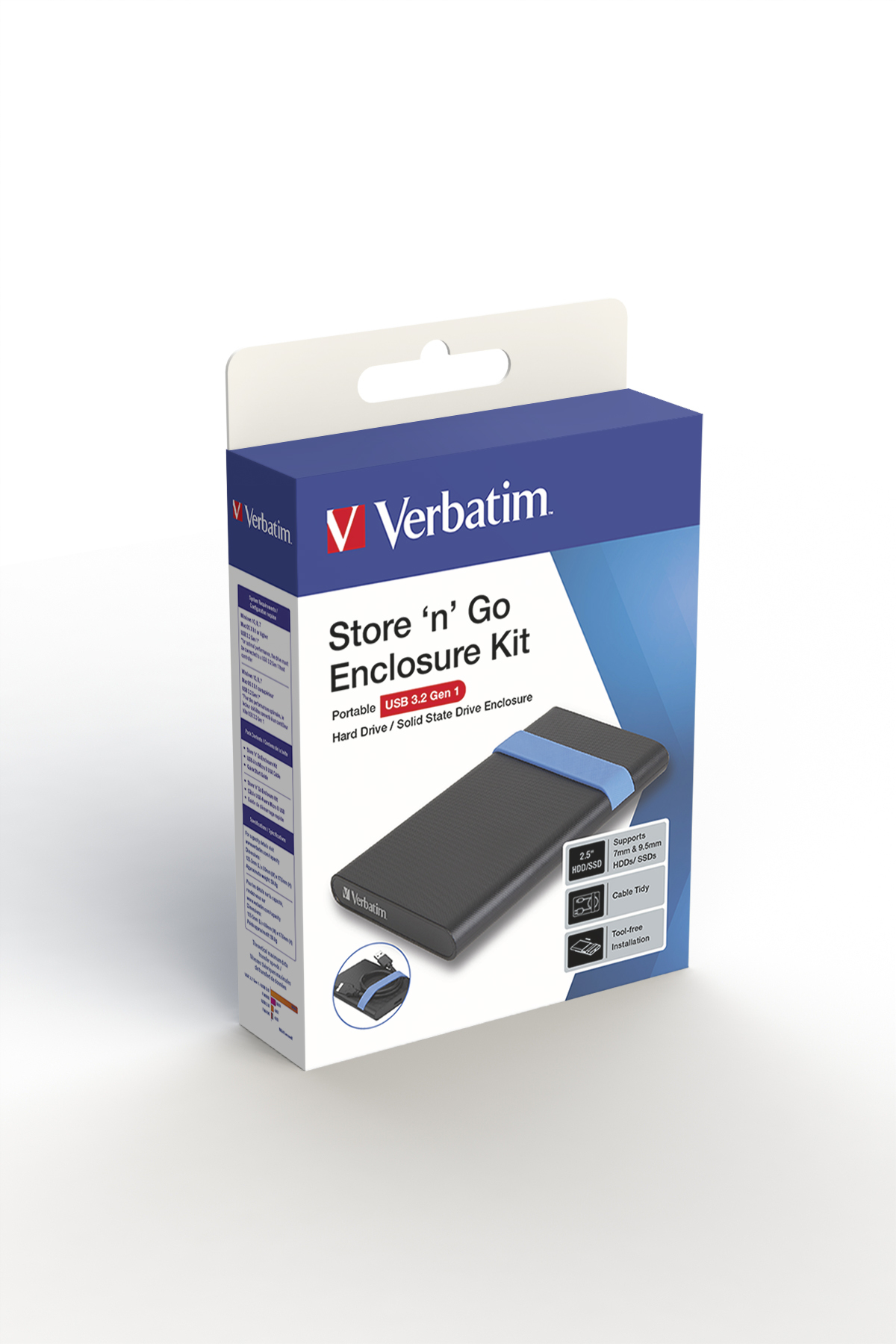 Verbatim Store´N´Go Enclosure Kit HDD/SSD enclosure Black, Blue 2.5"