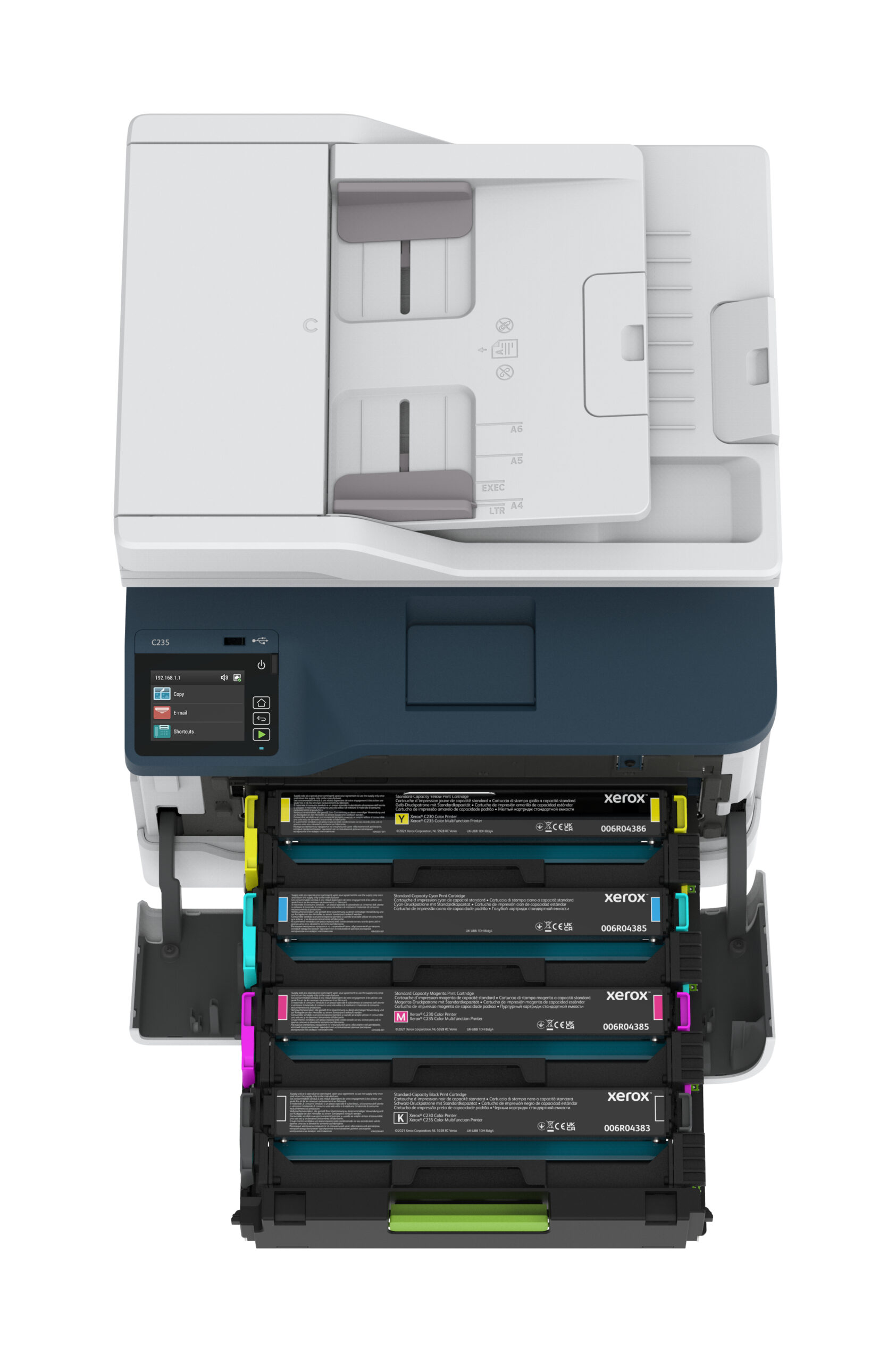 Xerox C235 A4 22ppm Wireless Copy/Print/Scan/Fax PS3 PCL5e/6 ADF 2 Trays Total 251 Sheets UK