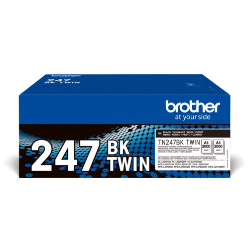 Brother TN-247BKTWIN Toner-kit black high-capacity twin pack, 2x3.000 pages ISO/IEC 19752 Pack=2 for Brother HL-L 3210