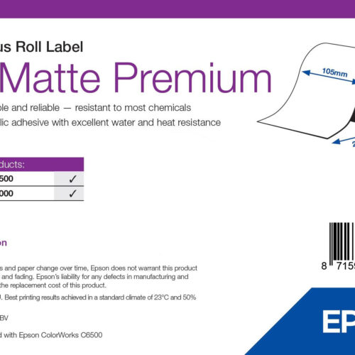 Epson 7113704 printer label White Self-adhesive printer label