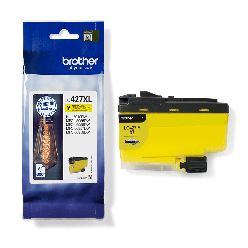 Brother LC-427XLY Ink cartridge yellow high-capacity, 5.000 pages ISO/IEC 24711 for Brother MFC-J 5955