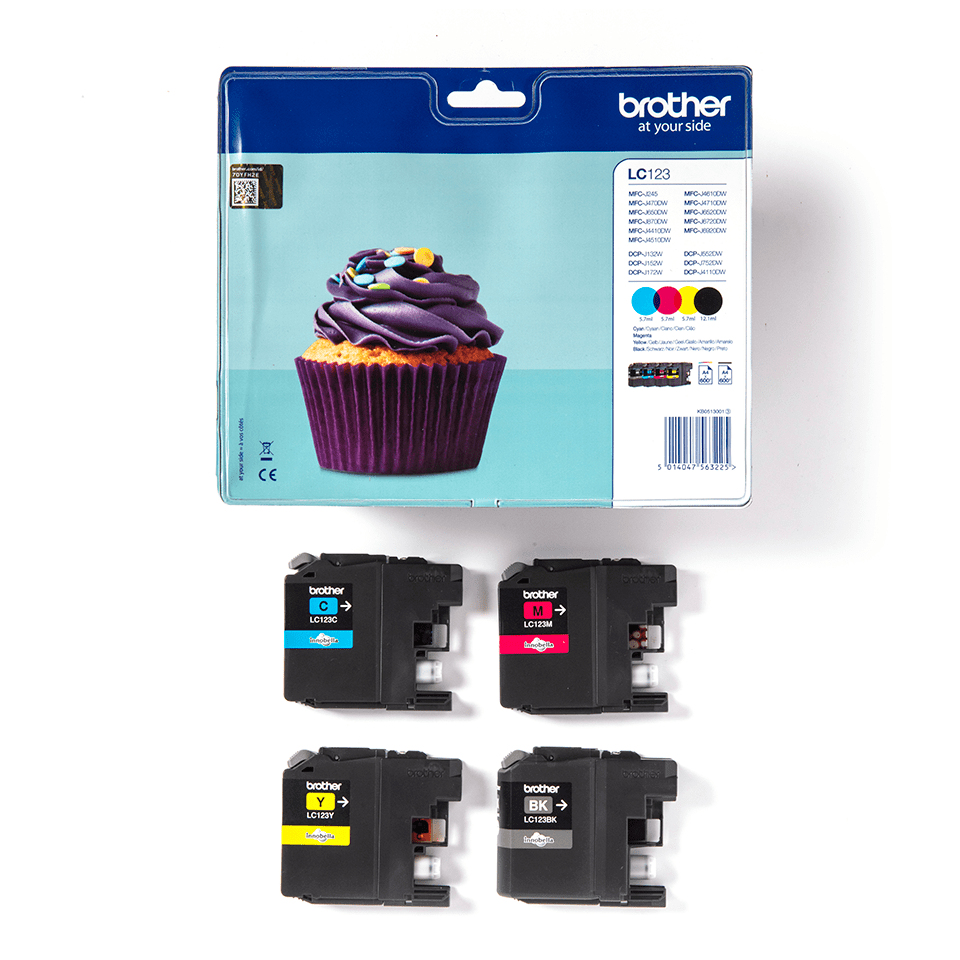 960376f791a0f23564dbf0ab73e6921634578f43 Brother LC-123VALBPDR Ink cartridge multi pack Bk,C,M,Y, 4x600 pages ISO/IEC 24711 Pack=4 for Brother DCP-J 132/MFC-J 4510/MFC-J 6920